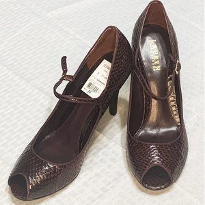 Purple Snakeskin Ralph Lauren Heels , Size 11B